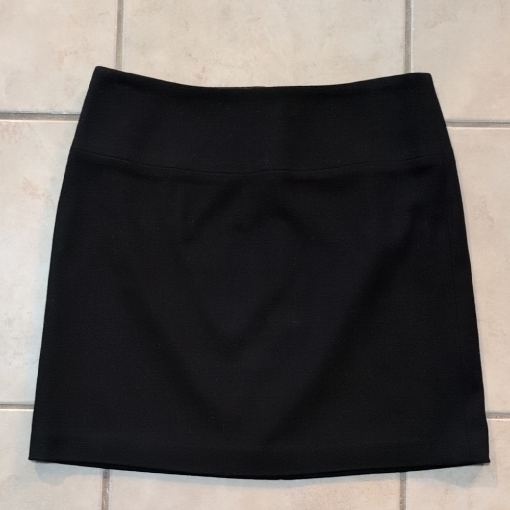 Banana Republic Classic Black Wool Mini Skirt